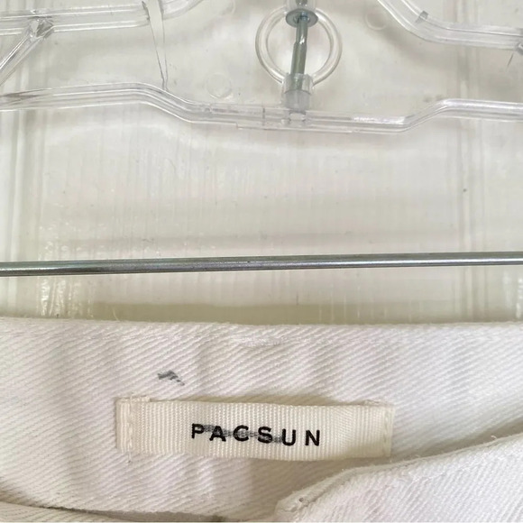 PACSUN Graphic Low Rise Carpenter Pants White Embroidered Size 24 - Picture 6 of 13